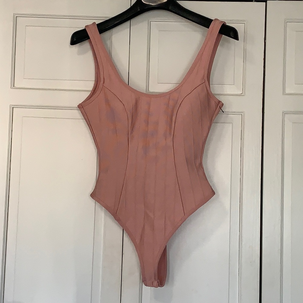 Pink Body Con body suit tank top from Revolve
